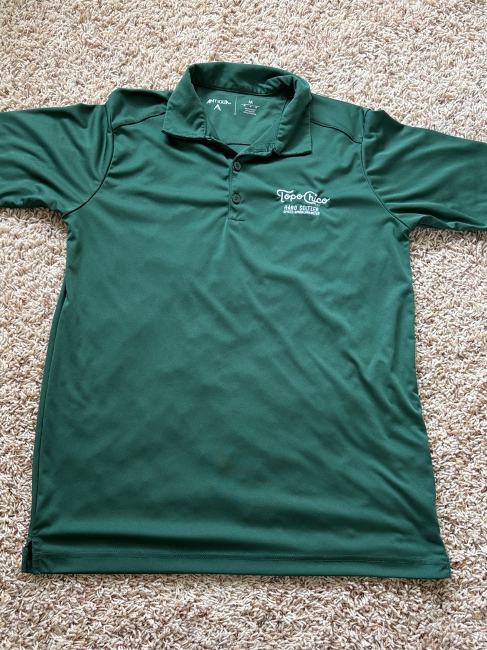 Antigua Men's Topo Chico Hard Seltzer Golf Polo Shirt Green Size M